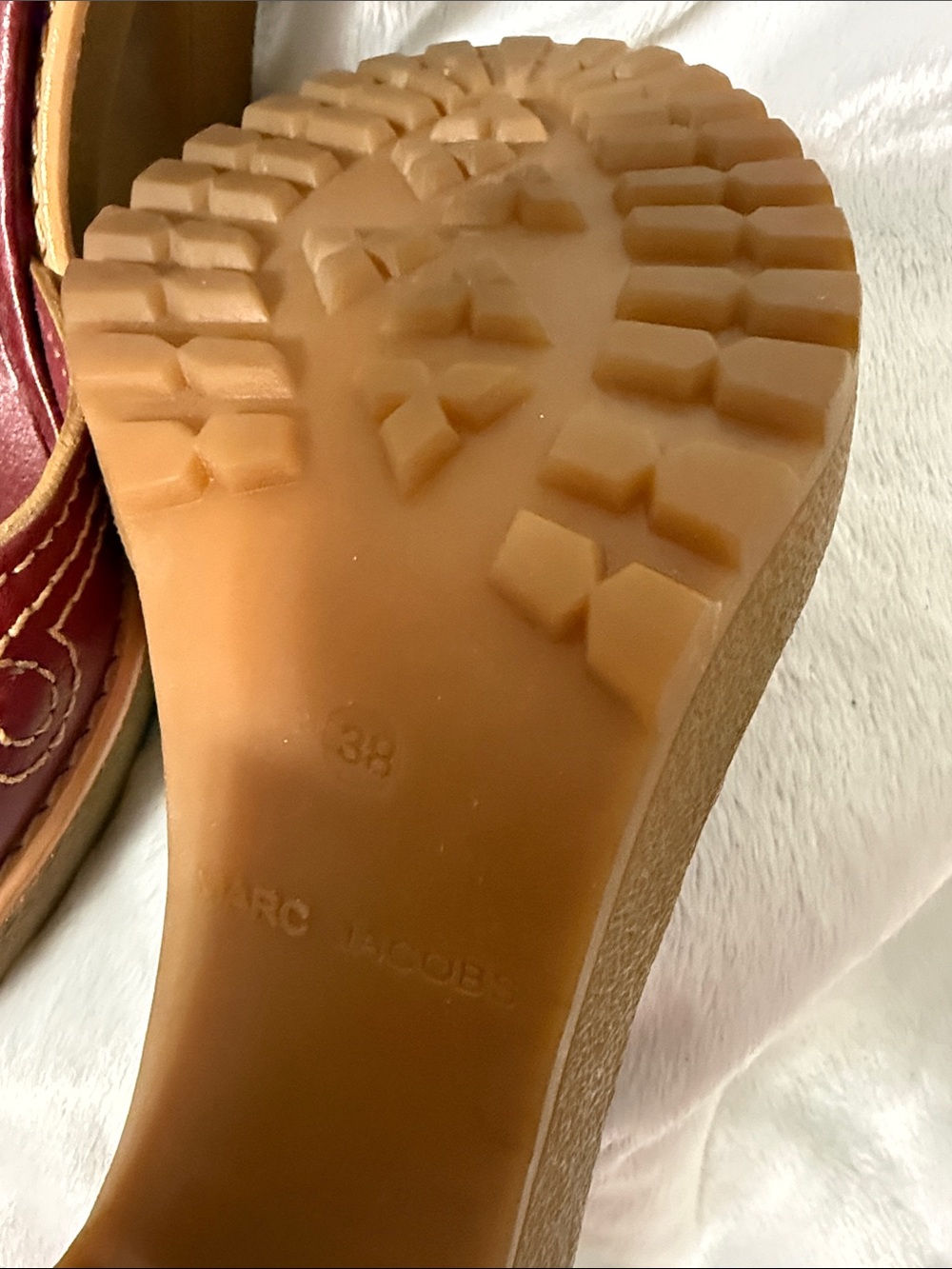 Marc By Marc Jacobs Burgundy Platform Chunky Heel Sandals - Picture 9 of 14